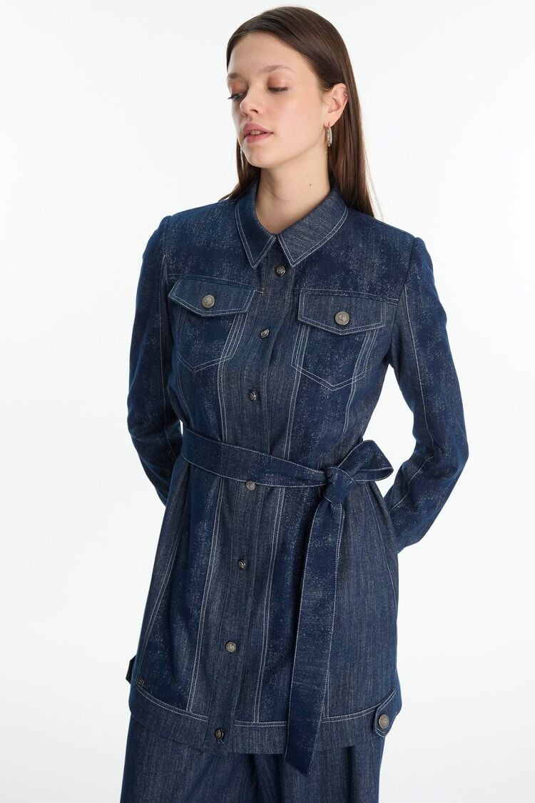 Kuşaklı Spor Lacivert Ceket C-0159