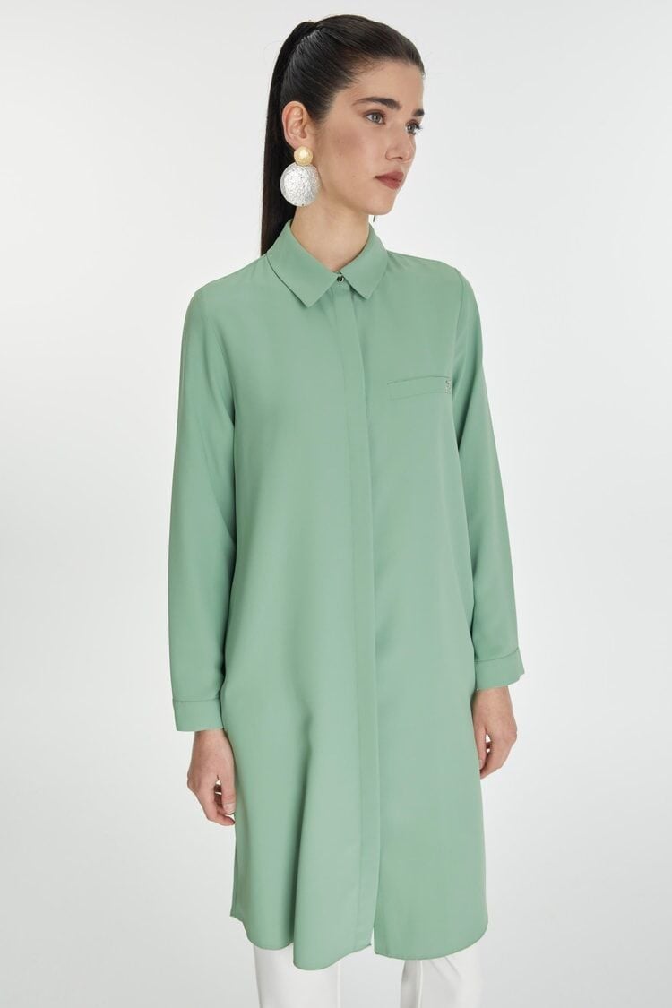 ZÜHRE Gizli Düğme Detaylı Tunik  T-0767
