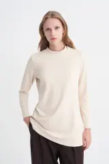 Dik Yaka Fitilli Vanilya Tunik 0014