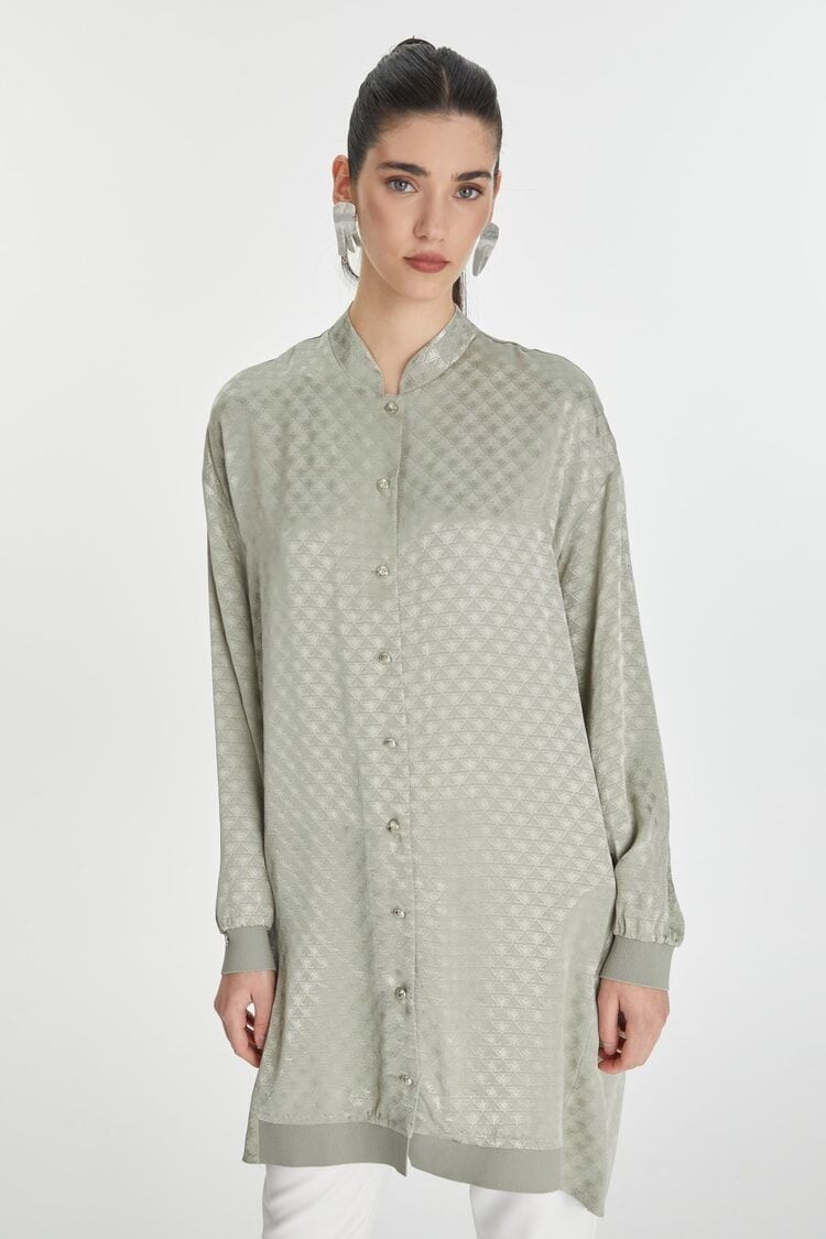 Jakarlı Hakim Yaka Çağla Ceket C-0134