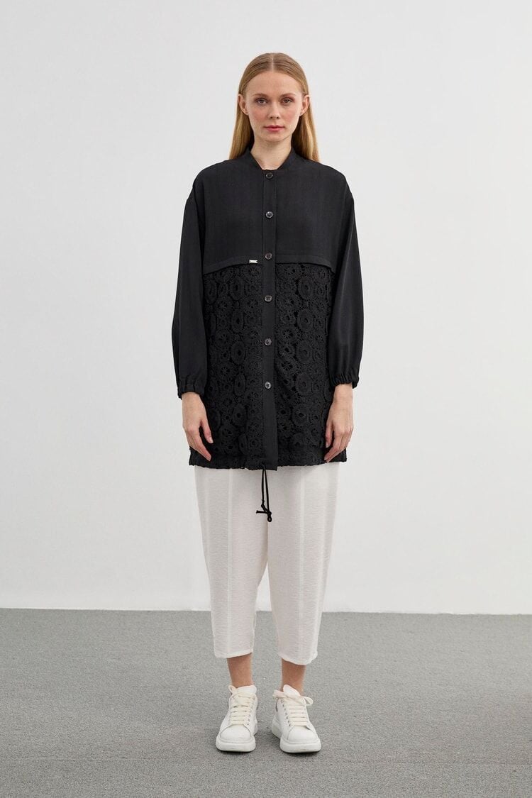 İşlemeli Siyah Ceket C-0094