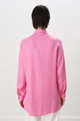 Nihan Pile ve Kemer Detaylı Tencel Tunik Pembe