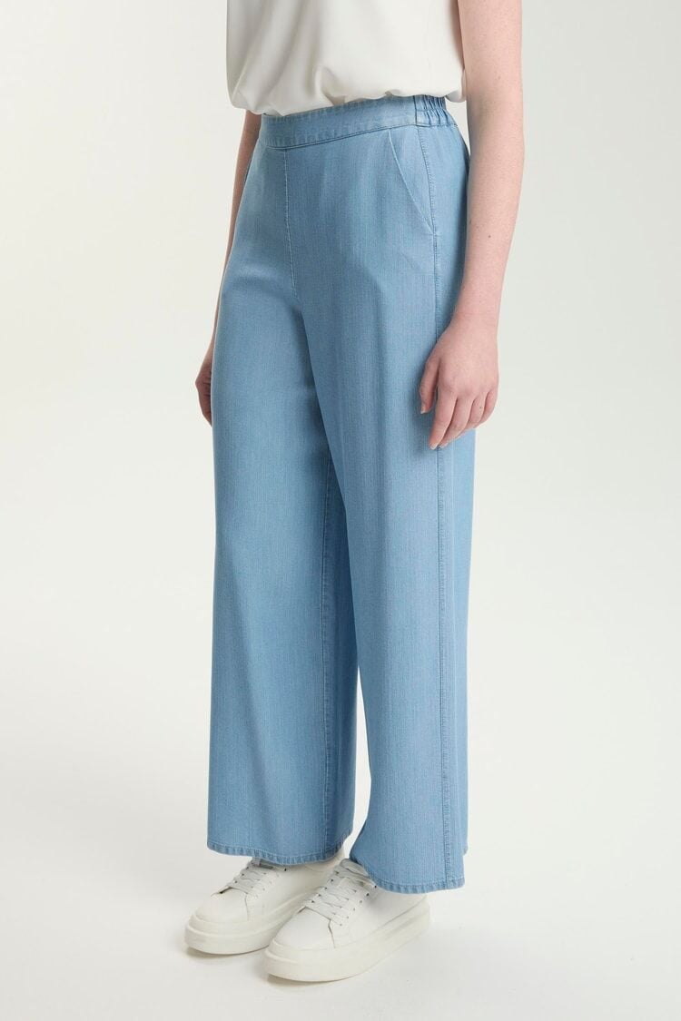 Denim Geniş Paça Pantolon P-0013