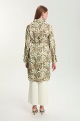 Desenli Gömlek Yaka Hardal Tunik T-1585