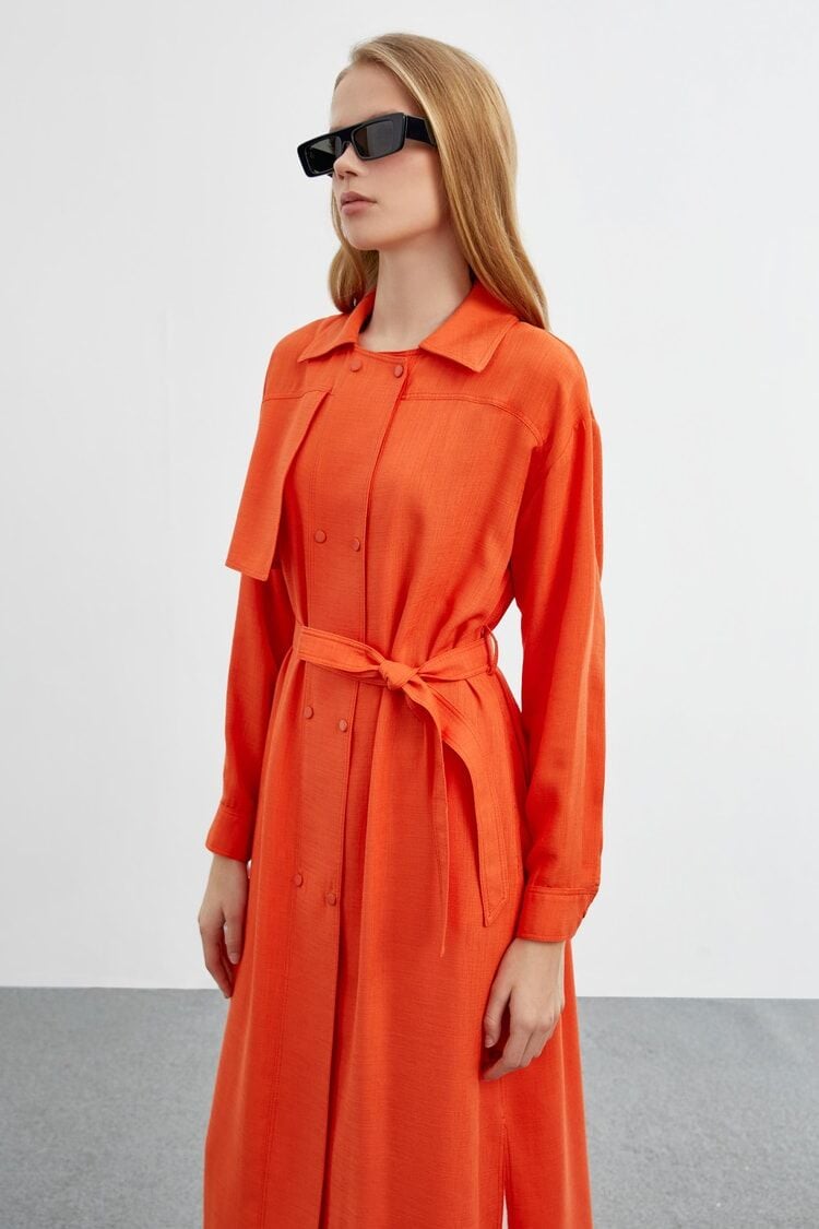 Kuşak Detaylı Oranj Giy Çık GÇ-0197