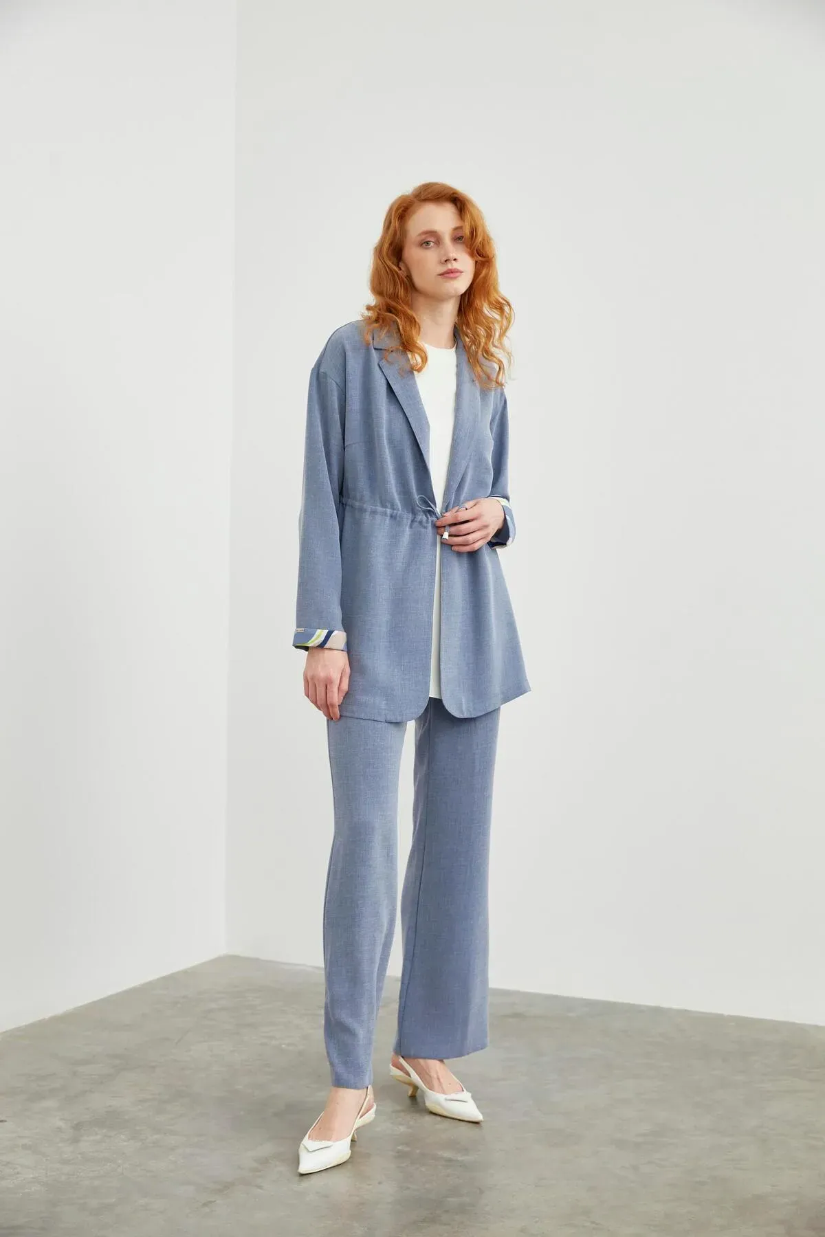 Kol Detaylı İndigo İkili Takım TK-1229