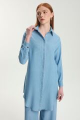 Taş İşleme Detaylı Denim Tunik T-1550