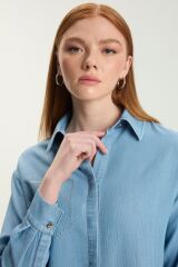 Taş İşleme Detaylı Denim Tunik T-1550