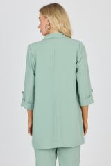 Kruvaze Yaka Cepli Mint Ceket C-0145