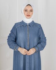 Famelin Taş İşleme Detaylı  Tensel Denim Tunik T-50301