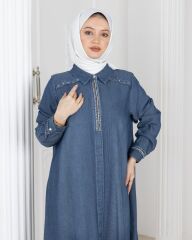 Famelin Taş İşleme Detaylı  Tensel Denim Tunik T-50301
