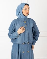 Famelin Tensel Denim Etekli Takım TK -9324