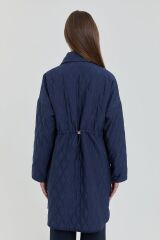 Nihan İnce Kapitone Yanları Çıt Çıt Detaylı Kap Lacivert    252KP6097NH.1)