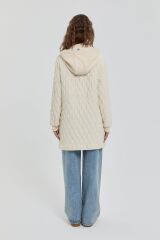 (252KP6106NH.1)    İnce Kapitone Kapşonlu Kap Ekru