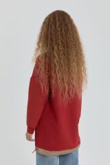 252SW4071NH.1)    Nihan İnce Kapitone Garnili Sweat Kiremit