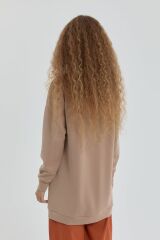 252SW4103NH.1)Nihan Yaka Detaylı Garnili Sweat Camel