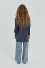 (252SW4103NH.1)Nihan Yaka Detaylı Garnili Sweat Lacivert