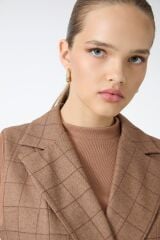 Ekose Desenli Taba Üçlü Kombin Takım TK-1050