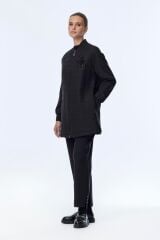 Fermuar ve Kuşak Detaylı Ceket Pantolon İkili Kahve Takım TK-1634