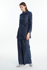 Kuşaklı Spor Lacivert Ceket C-0159