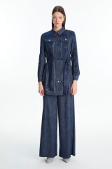 Kuşaklı Spor Lacivert Ceket C-0159