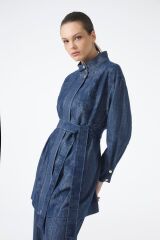 Kuşaklı Ceket Pantolon Lacivert İkili Takım TK-1718