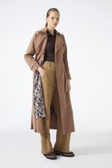 Zincir ve Kemer Detaylı Mocha Trençkot 12615