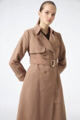 Zincir ve Kemer Detaylı Mocha Trençkot 12615