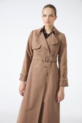 Zincir ve Kemer Detaylı Mocha Trençkot 12615