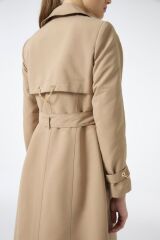 Zincir ve Kemer Detaylı Vizon Trençkot 12615