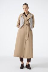 Zincir ve Kemer Detaylı Vizon Trençkot 12615