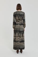 (252EL5153NH.1) Kuşaklı Viskon Elbise Siyah