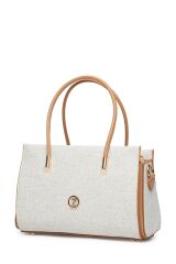 Toka Detaylı Krem El ve Omuz Çantası Z0027