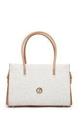 Toka Detaylı Krem El ve Omuz Çantası Z0027