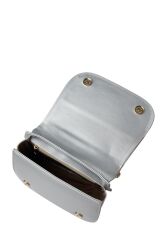 Zincir Askılı Boncuk Detaylı Gümüş El ve Omuz Çantası Z0030