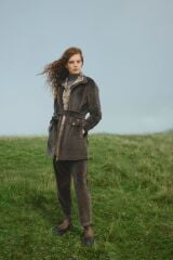 Leopar Detaylı Kuşaklı Kahve Ceket C-0179