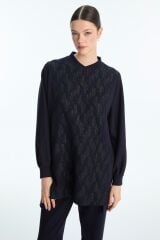 Desenli Lacivert İkili Takım TK-1723