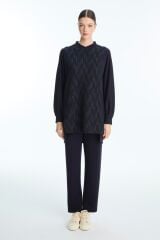 Desenli Lacivert İkili Takım TK-1723