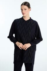 Desenli Lacivert İkili Takım TK-1723