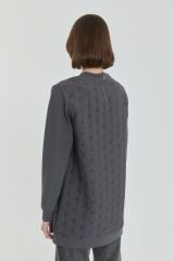 (252SW4219NH.1) İnce Kapitone Ribanalı Sweat Antrasit