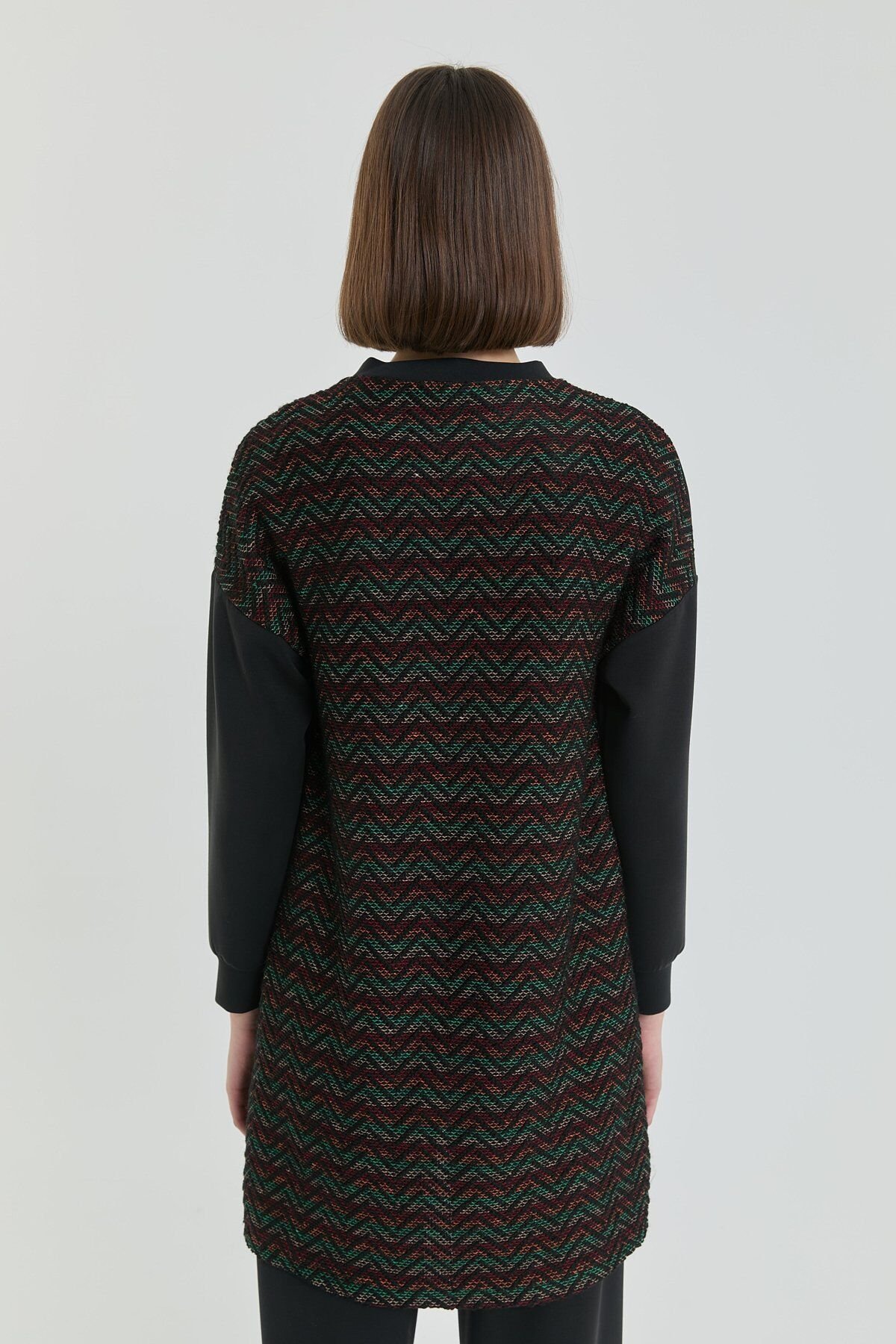 (252SW6132NH.1)Garnili Kesik detaylı Sweat Siyah