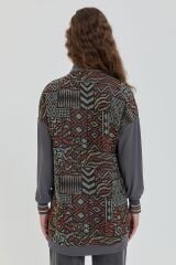 (252SW4026NH.1) Nihan Garnili Dik Yaka Sweat Füme