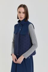 252TK6103NH.1)Nihan Örme Etek Yelek Takım Lacivert