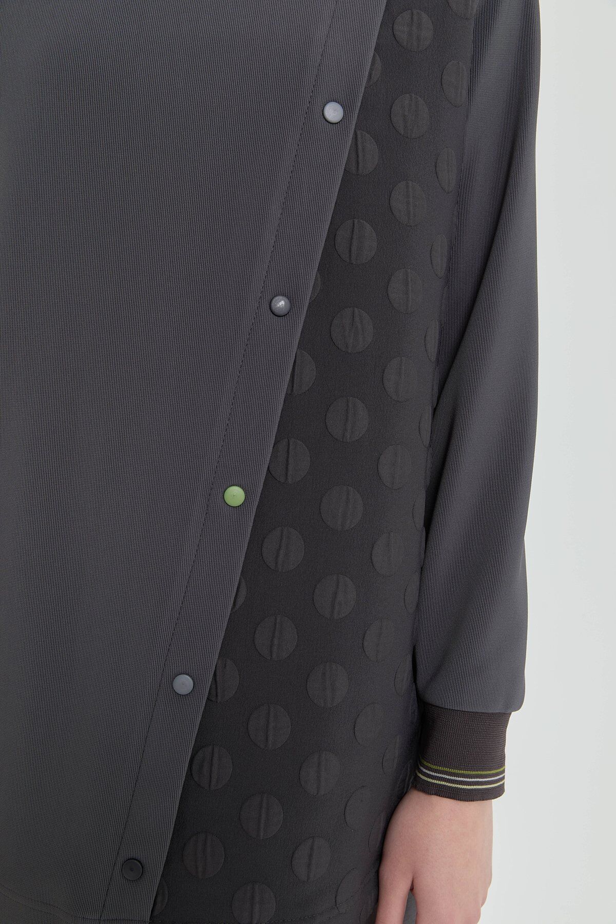 (252TN4254NH.1)Ribana Detaylı Örme Tunik Füme